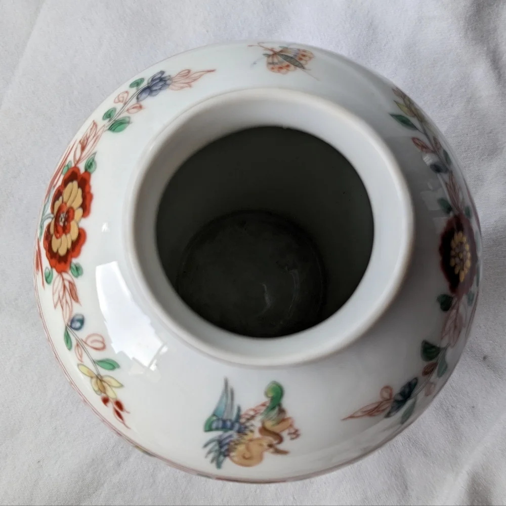 Vintage Haviland Limoges Cathay Floral Gold Trim Porcelain Vase